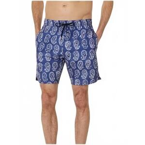 NEW BENSON men's paisley swim shorts in blue